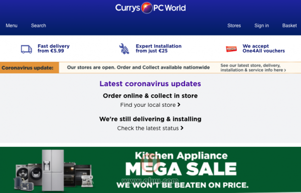 Currys PC World 英国网站