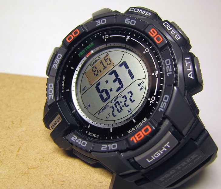 降至最低价casio卡西欧prg2701三重感应太阳能登山表