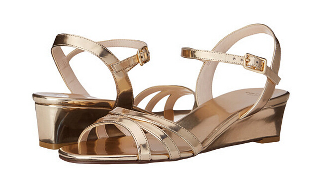 cole haan 可汗 女士真皮坡跟凉鞋 2色