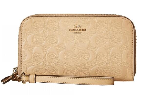 coach embossed logo蔻驰女士真皮压纹钱包