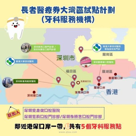 香港长者医疗券新增7家内地看牙医院名单